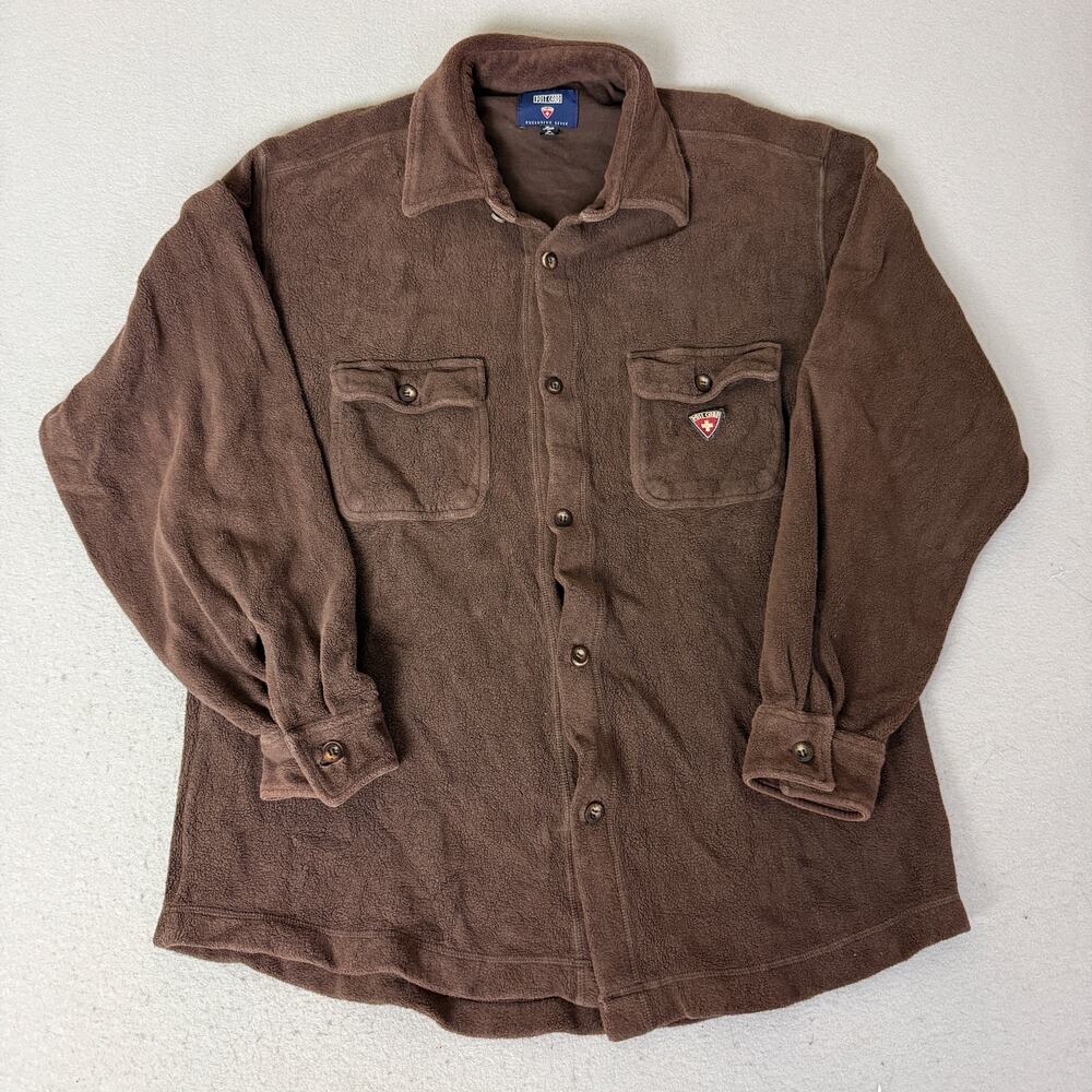 Post Card Exclusive Style Brown Fleece Button Shirt Jacket Made In Italy